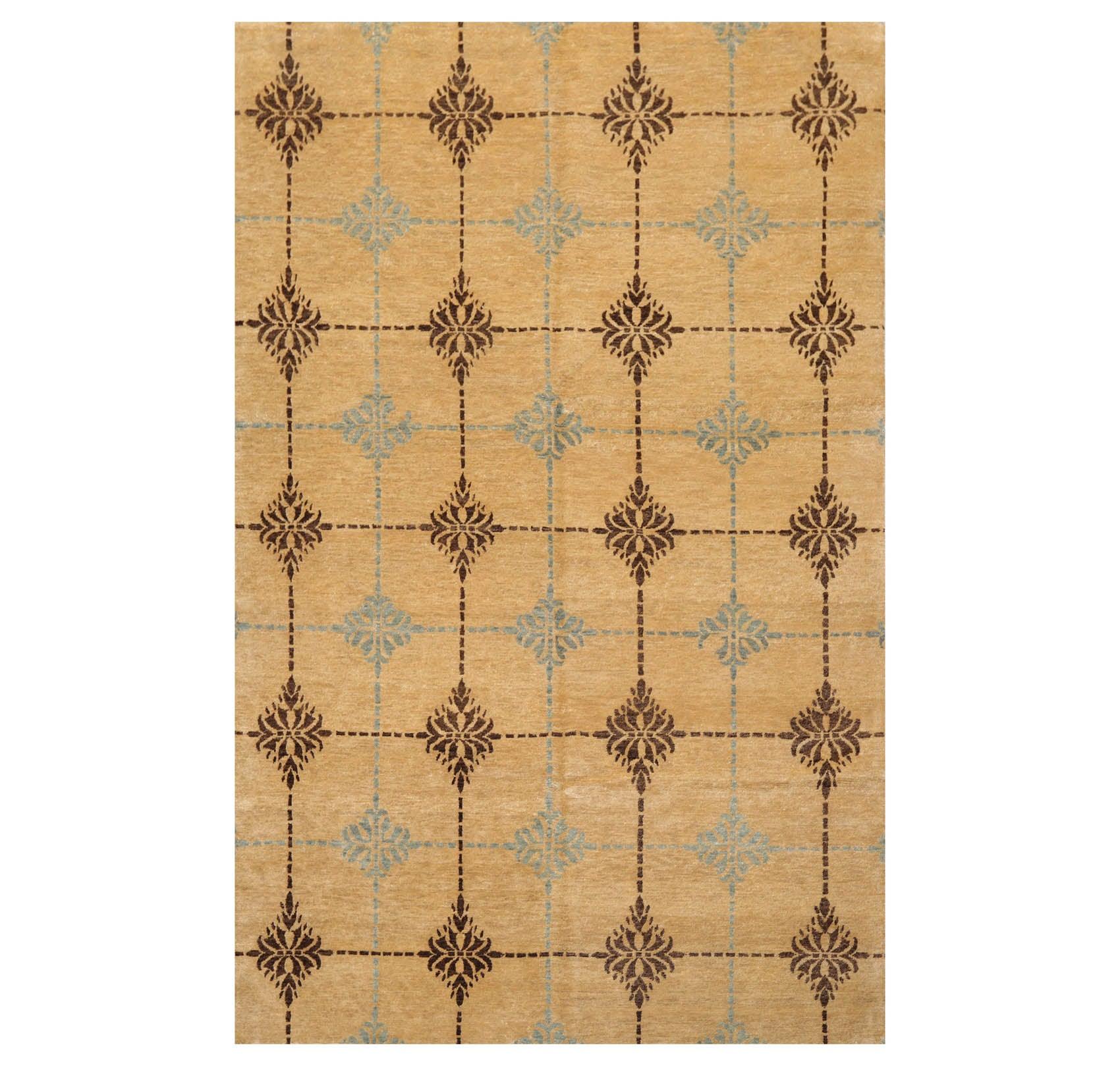 5'10" x 9'2" Hand Knotted 100% New Zealand Wool Tibetan Oriental Area Rug Tan-0