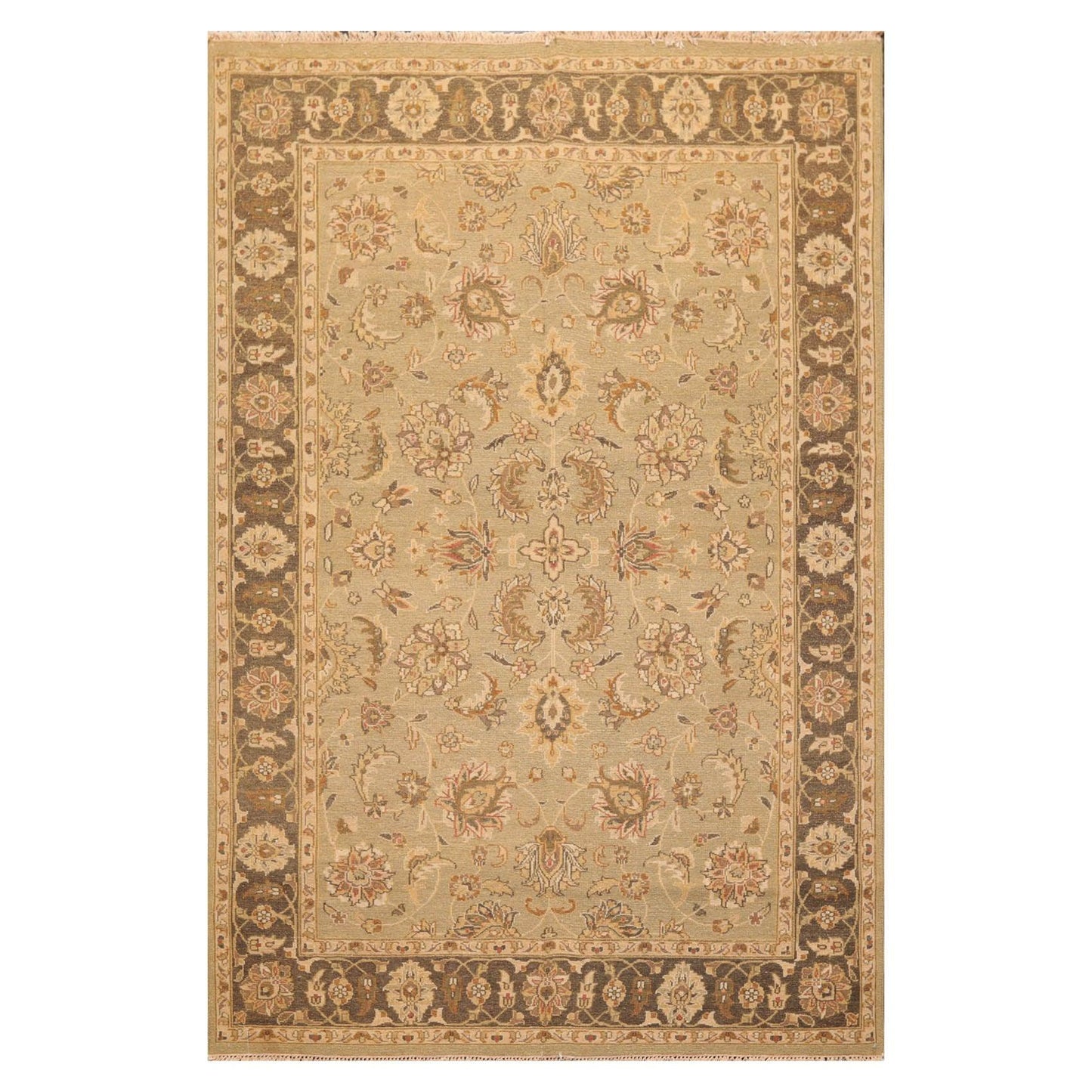 5'11" x 9' Hand Knotted 100% Wool Reversible Flat Pile Area Rug Champaign-0