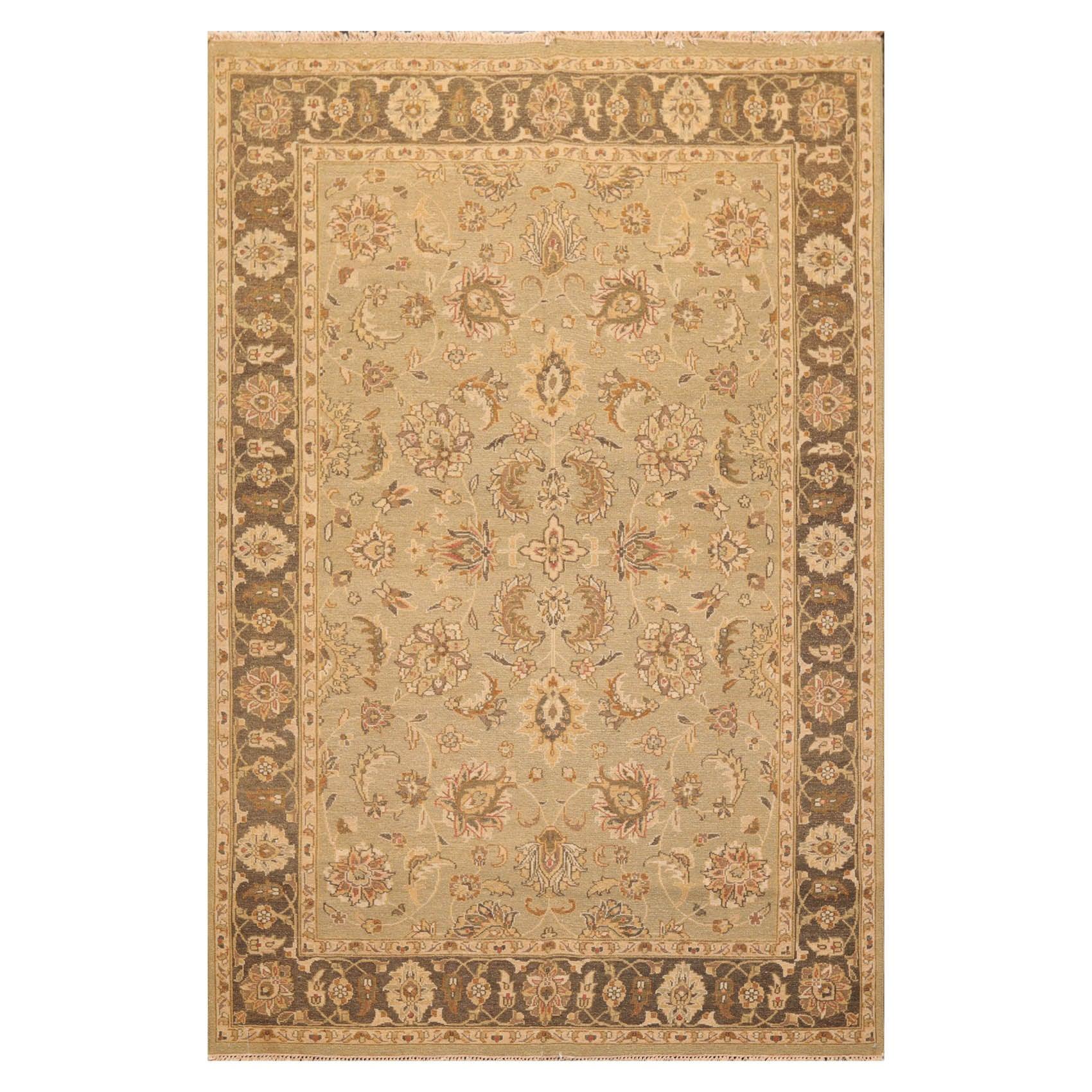 5'11" x 9' Hand Knotted 100% Wool Reversible Flat Pile Area Rug Champaign-0