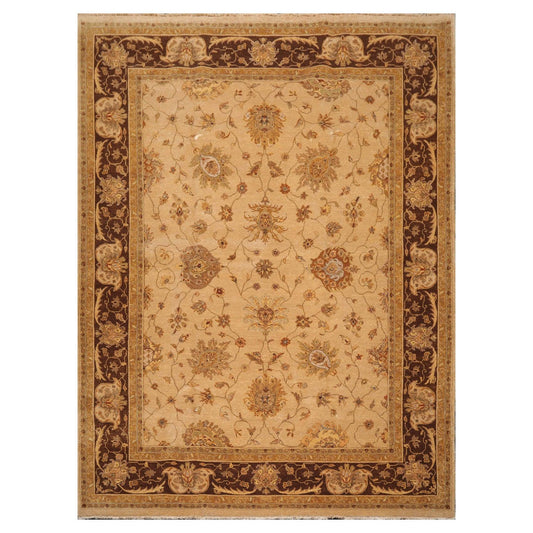 8'10"x 11'10" Hand Knotted 100% Wool Agra Traditional Oriental Area Rug Tan-0