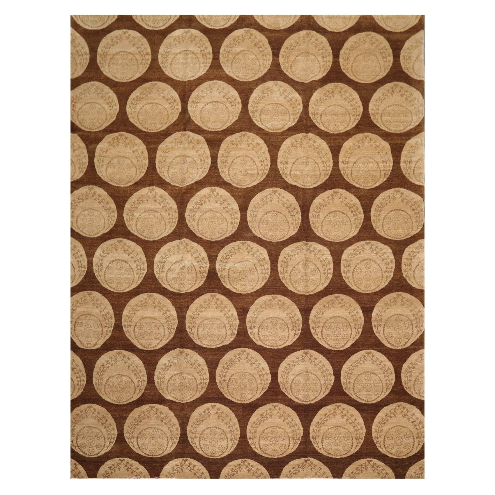 9'x 11'10" Hand Knotted Wool Tibetan Ottoman Area Rug-0