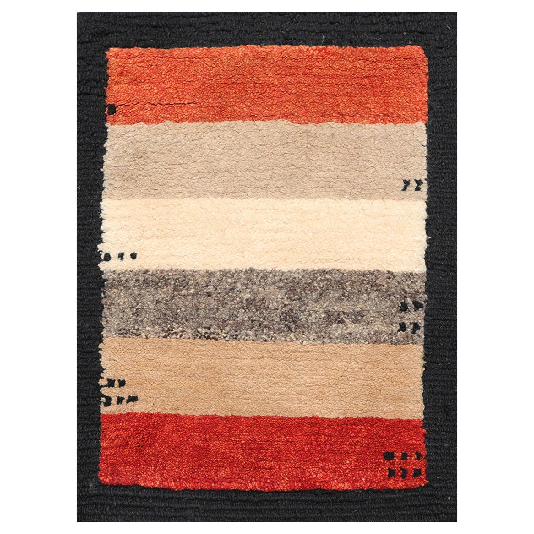 2'2" x 2'11" Hand Knotted Tibetan Wool Contemporary Thick pile Area Rug Beige-0
