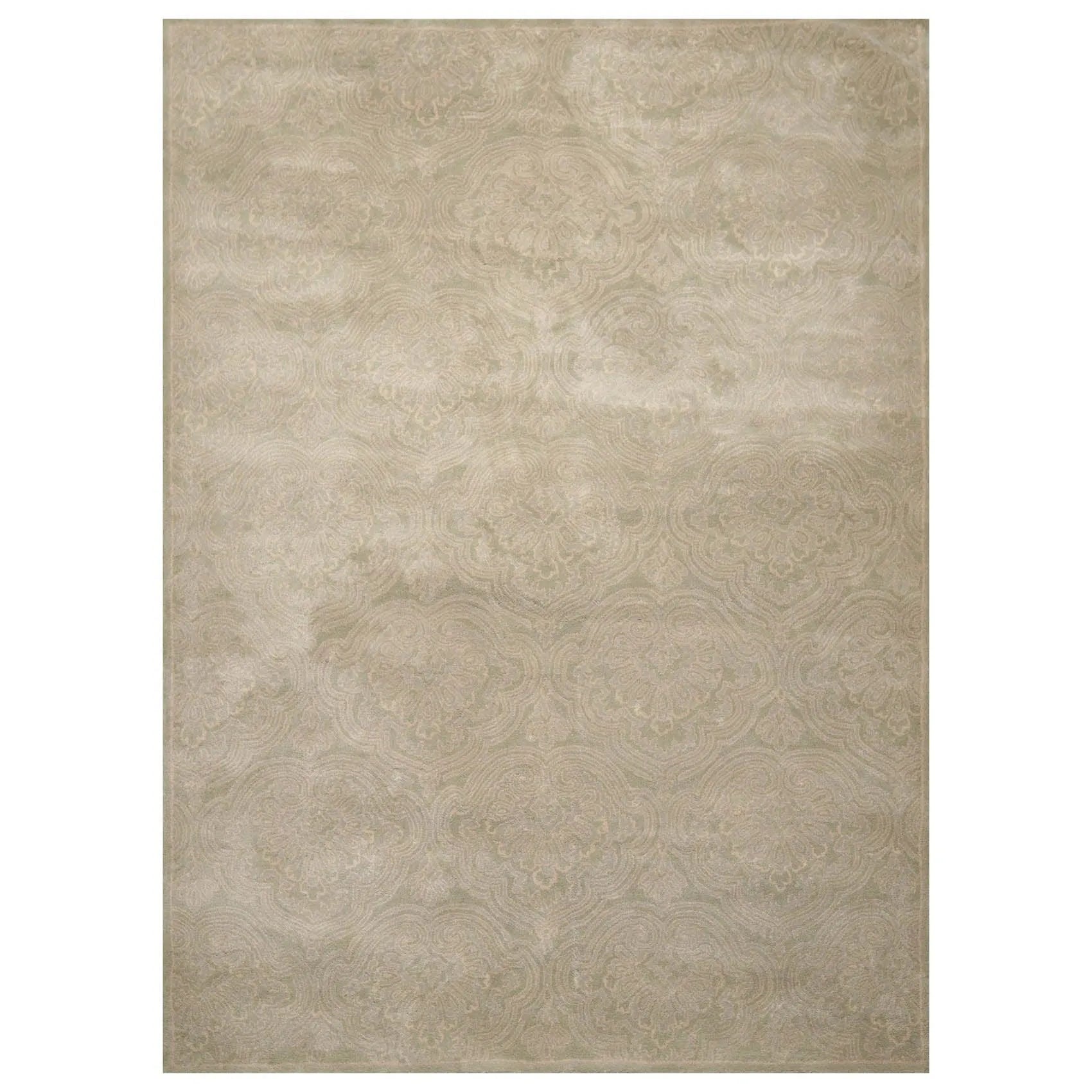 8' x 11' Handmade 100% Wool Transitional Oriental Area Rug Mint, Gray-0