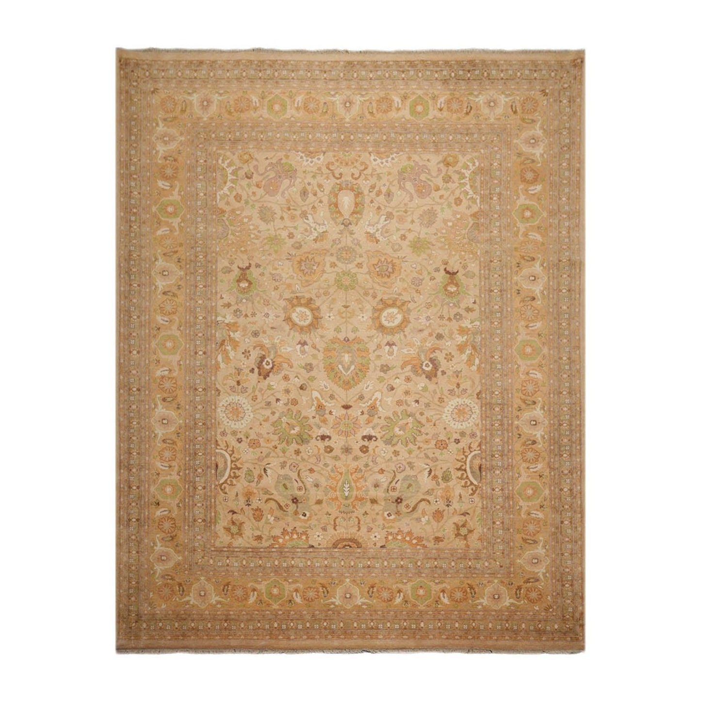 9'4" x 12'2" Hand Knotted Wool 16/18 Pak Persian 300 KPSI Oriental Area Rug Tan-0