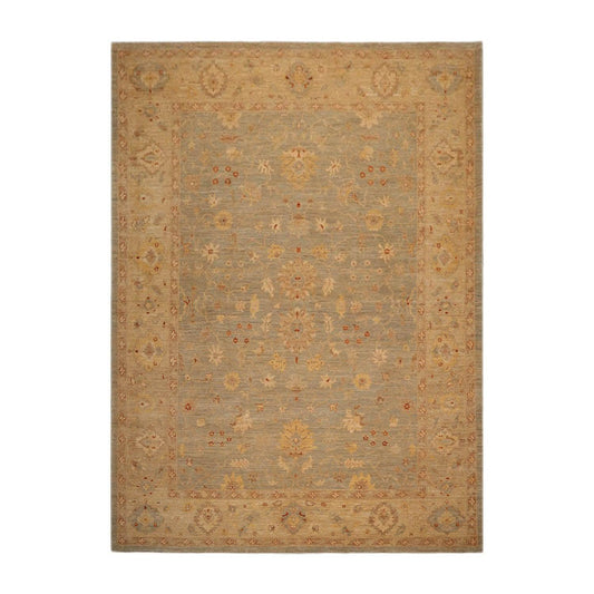 9'4" x 12'1" Hand Knotted Wool Chobi Peshawar Traditional Oriental Area Rug Aqua-0