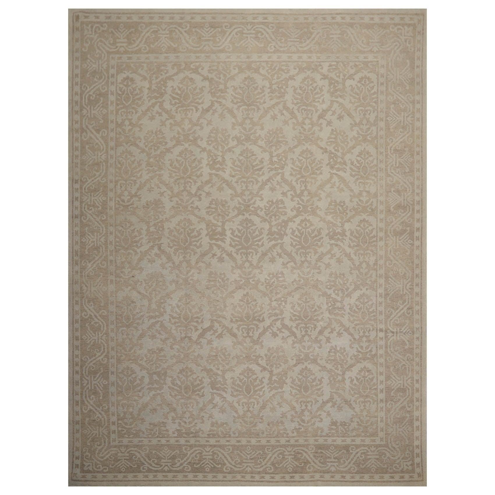 9'3" x 12'4" Hand Knotted 100% Wool Designer Oushak Area Rug Tone on Tone Gray-0