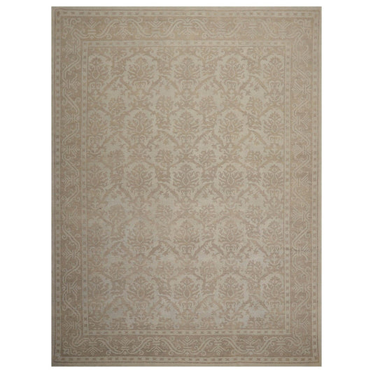 9'3" x 12'4" Hand Knotted 100% Wool Designer Oushak Area Rug Tone on Tone Gray-0
