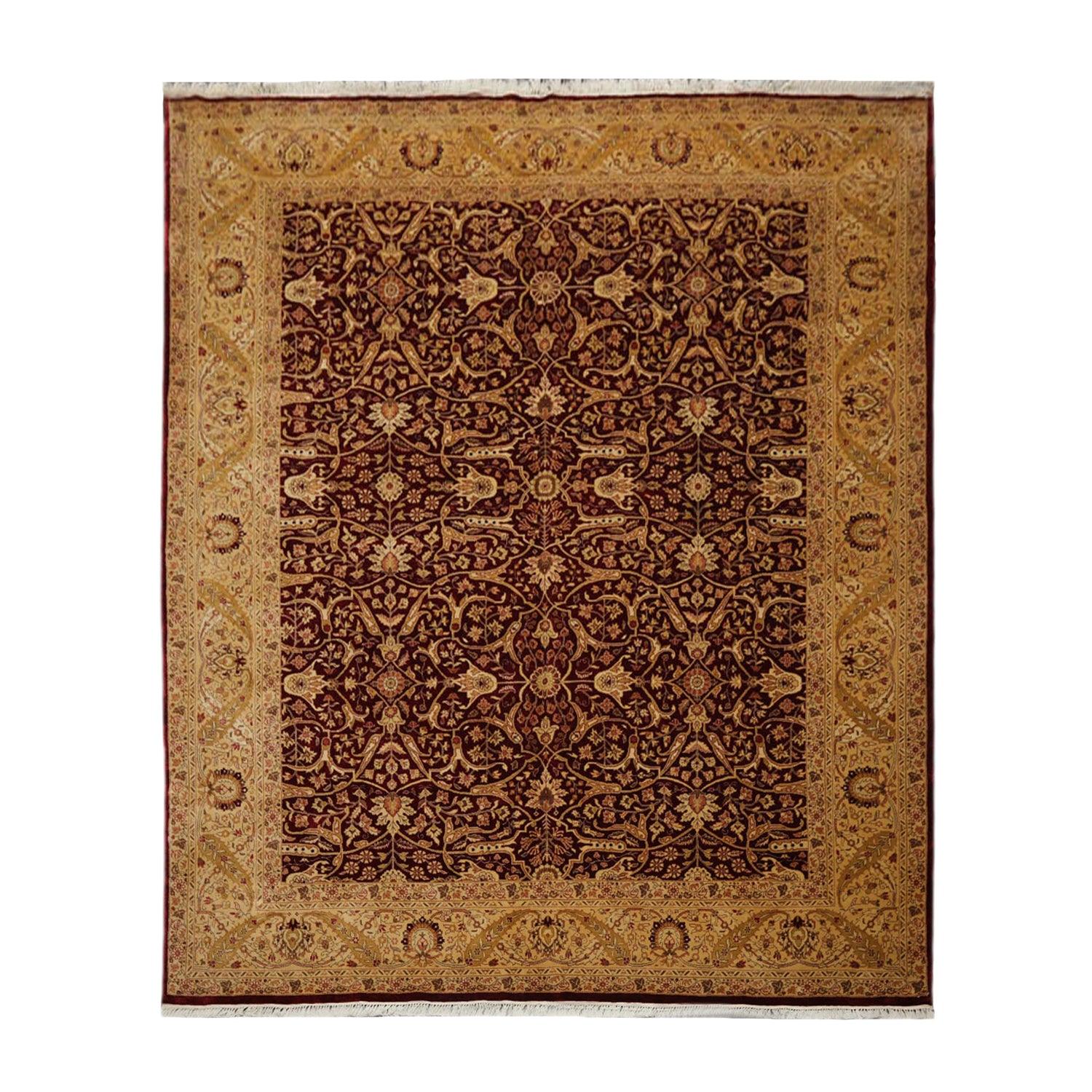 Hand Knotted 100% Wool 16/18 Pak Persian 300 KPSI Area Rug Burgundy 8'3" x 10'1"-0