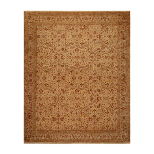 Hand Knotted Wool 16/18 Pak Persian 300 KPSI Oriental Area Rug Tan 7'10" x 9'9"-0