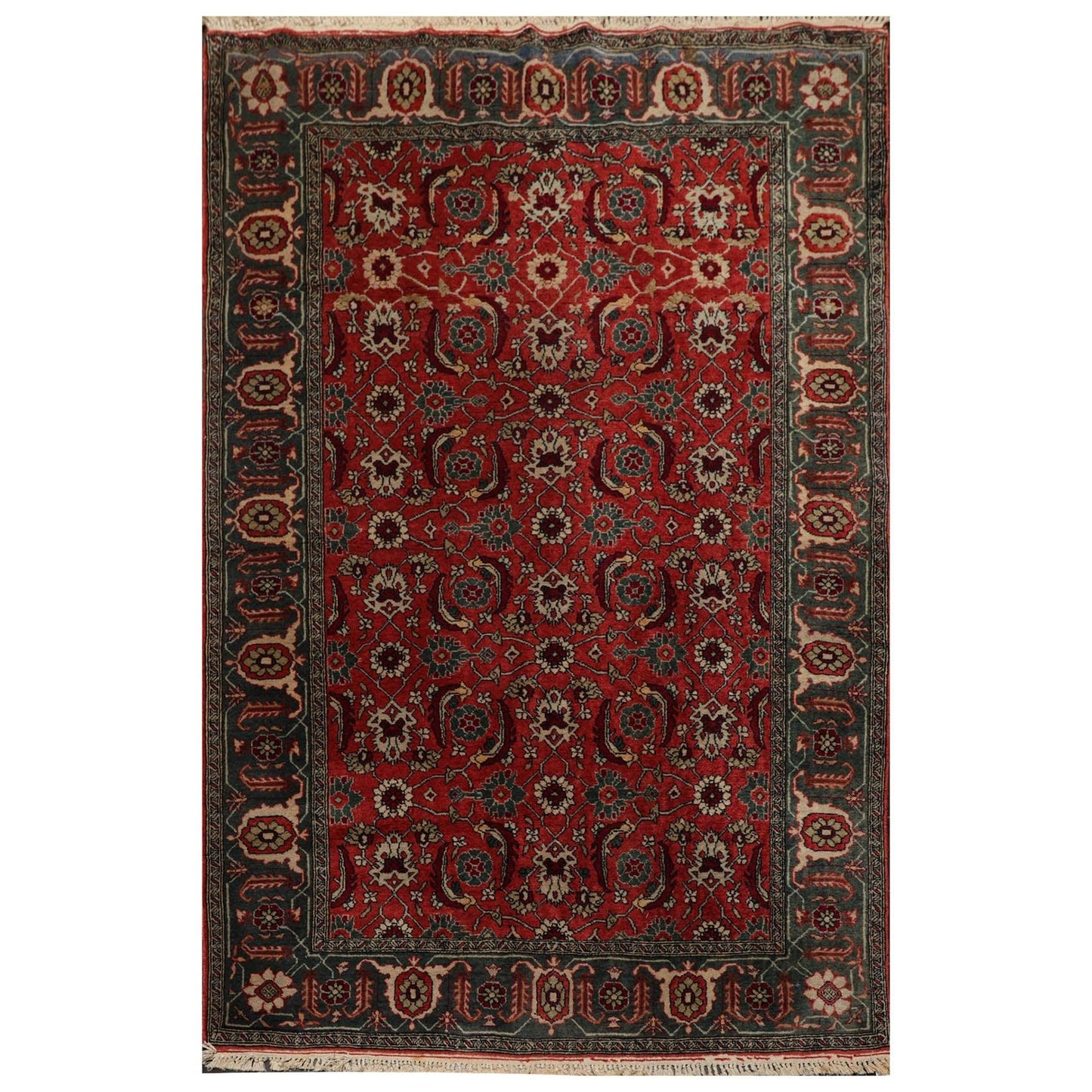 4'4" x 6'8" Hand Knotted 100% Wool Rare Russian Shirwan Area Rug Antique Rose-0