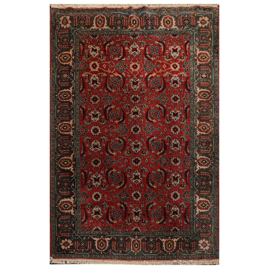 4'4" x 6'8" Hand Knotted 100% Wool Rare Russian Shirwan Area Rug Antique Rose-0