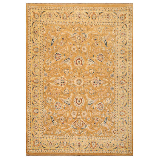 6' x 8'7" Hand Knotted Wool Tabriz 16/18 Pak Persian 300 KPSI Area Rug Caramel-0