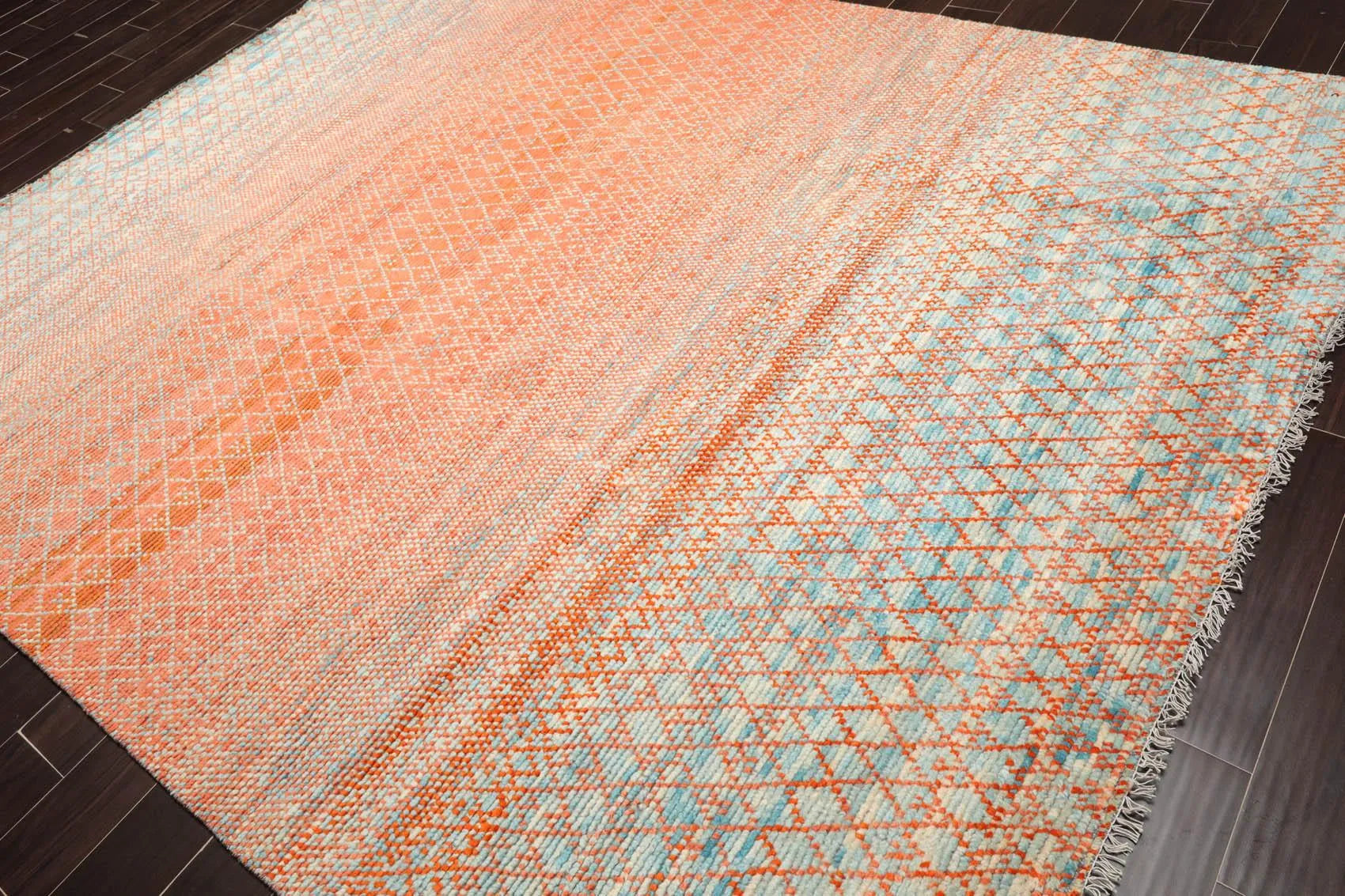 8'x 10' Hand Knotted 100% Wool Contemporary Modern Oriental Area Rug Orange-0