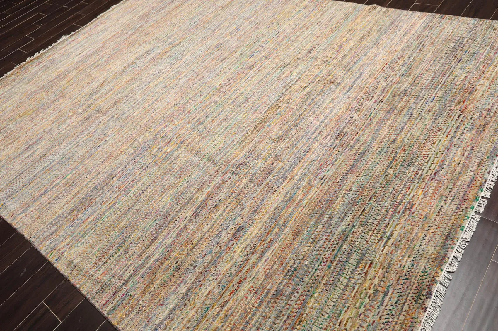 8' x 10' Hand Knotted 100% Wool Muted Modern Oriental Area Rug Tan-0