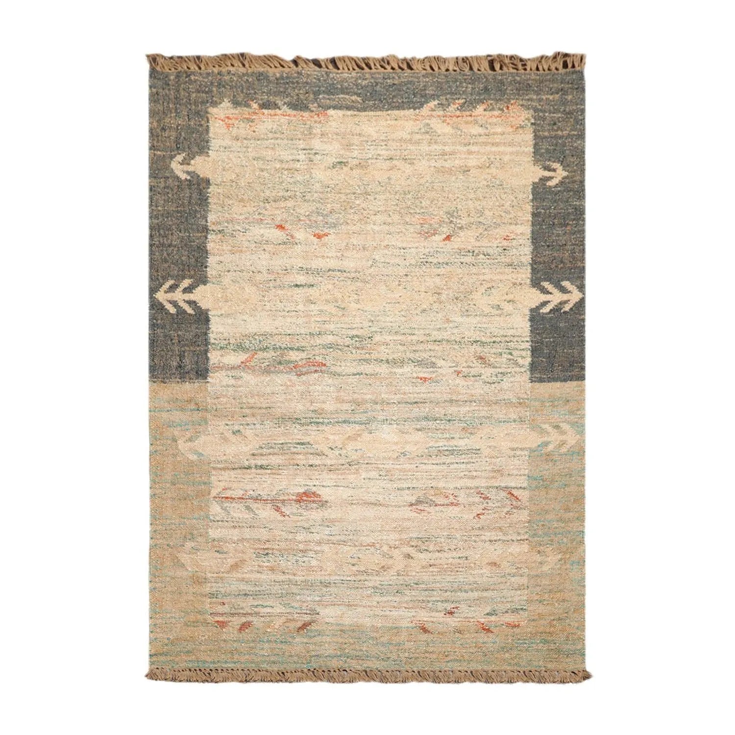 5’2” x 8’2” Hand Woven Natural Fiber Jute Modern Flatweave Kilim Area Rug-0