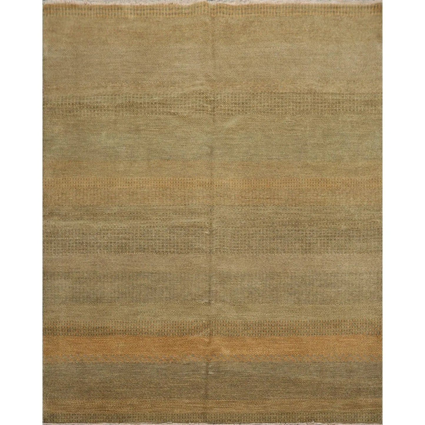 8' x 10' Hand Knotted Wool Tibetan Area Rug Moss Gold-0