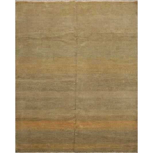 8' x 10' Hand Knotted Wool Tibetan Area Rug Moss Gold-0