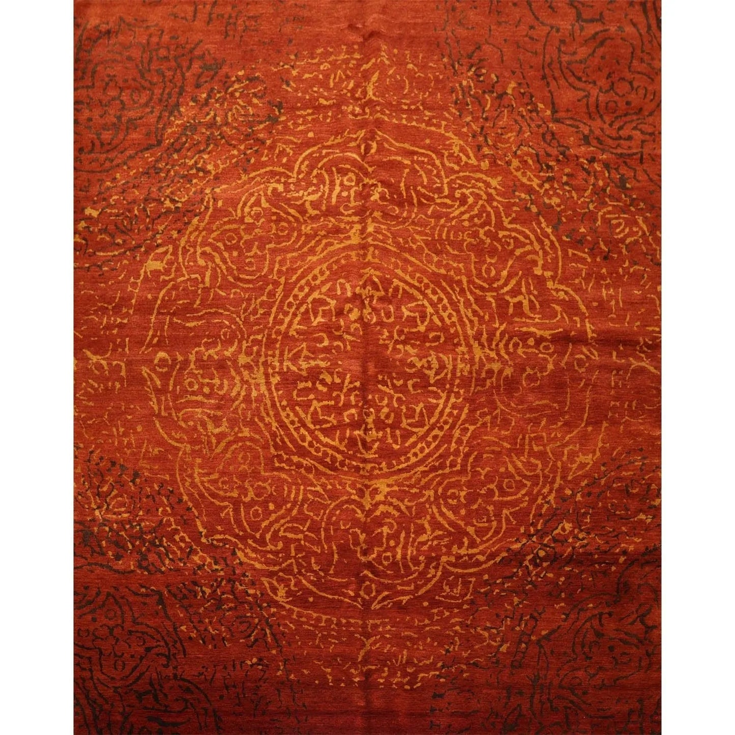 8'x10' Hand Knotted 100% Wool Tibetan Oriental Area Rug Terracotta-0