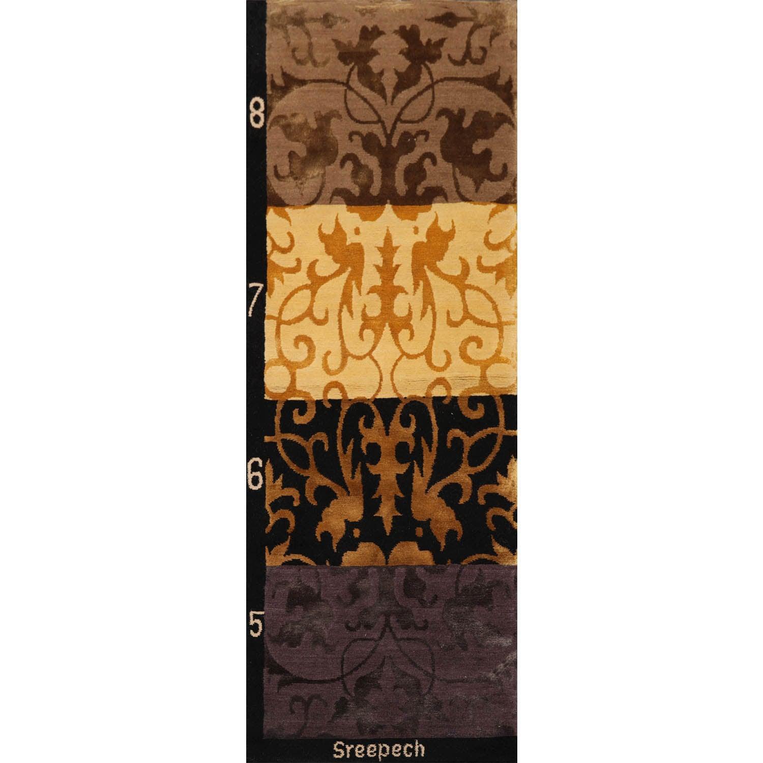 2'2” x 6'1" Runner Hand Knotted Wool & Silk Tibetan Area Rug Multi color-0