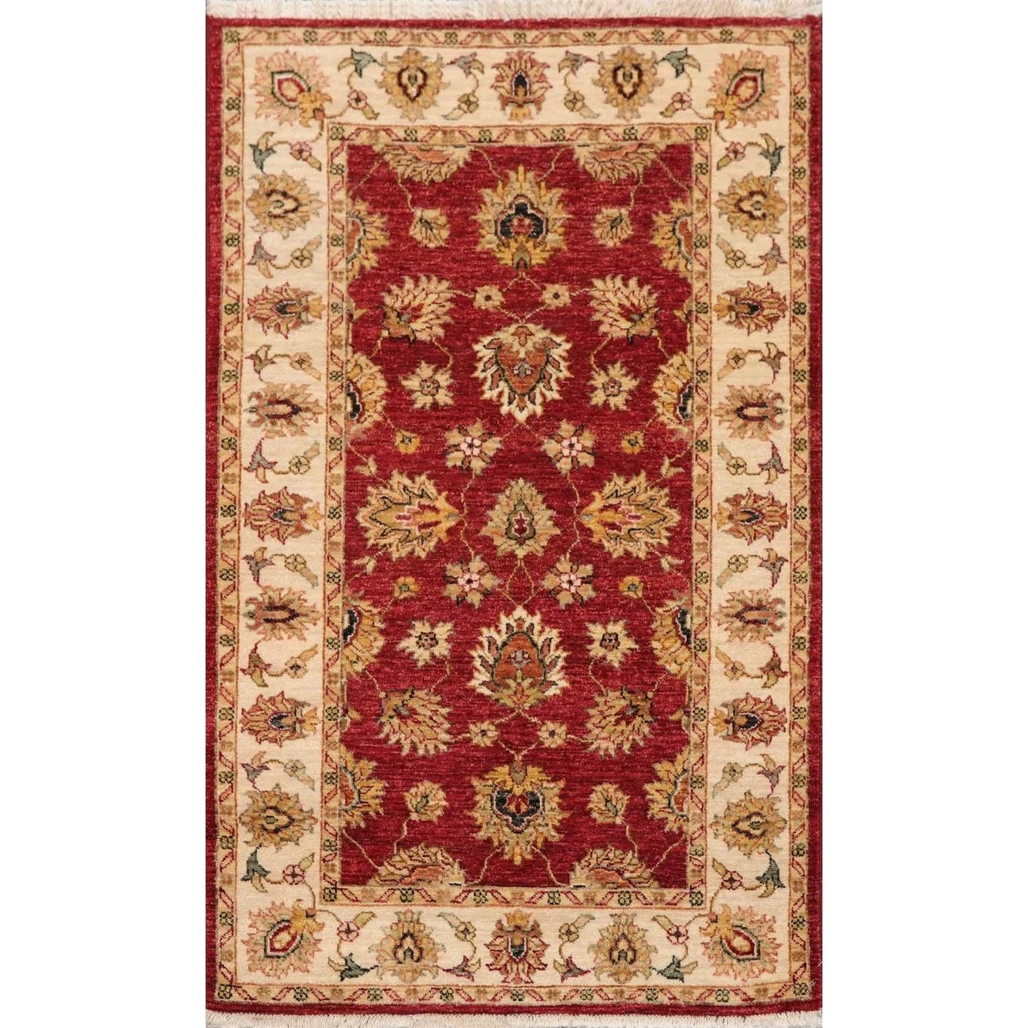 3' x 5' Hand Knotted 100% Wool Agra Traditional Oriental Area Rug Rusty Red-0