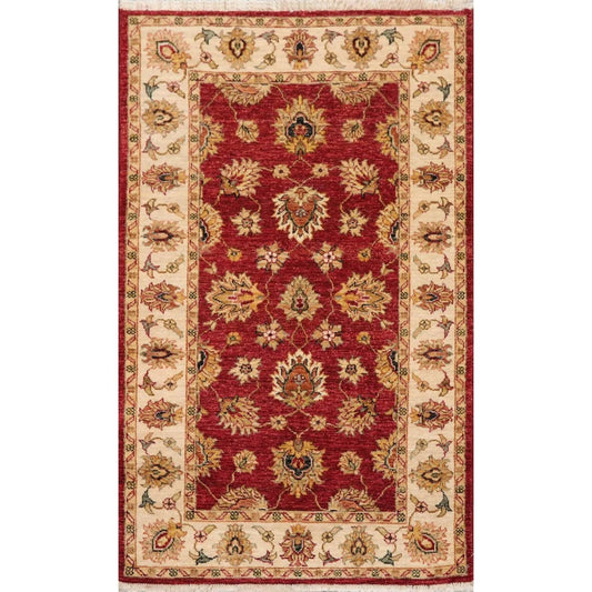 3' x 5' Hand Knotted 100% Wool Agra Traditional Oriental Area Rug Rusty Red-0