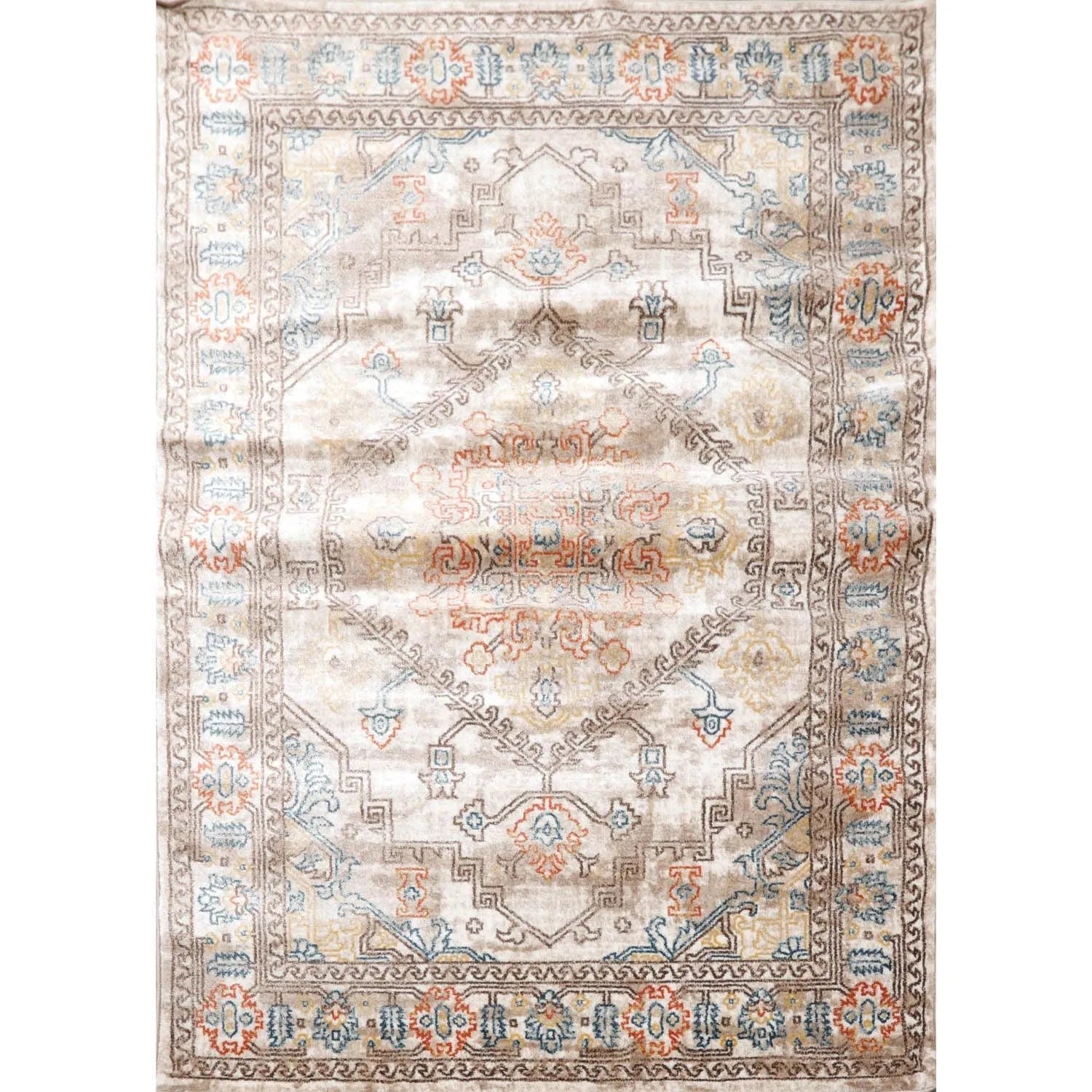5 x 7 Transitional 100% Polypropylene Oriental Area Rug Beige, Taupe-0