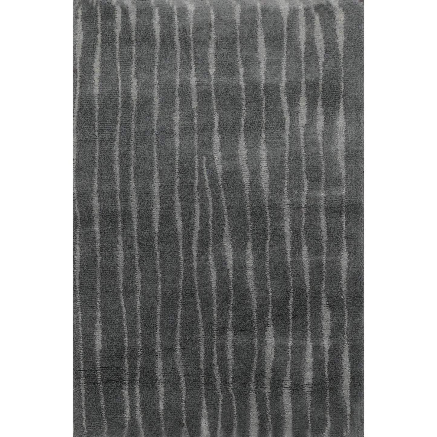 2' x 3' Hand Knotted Wool & Silk Modern Tibetan Oriental Area Rug Gray-0