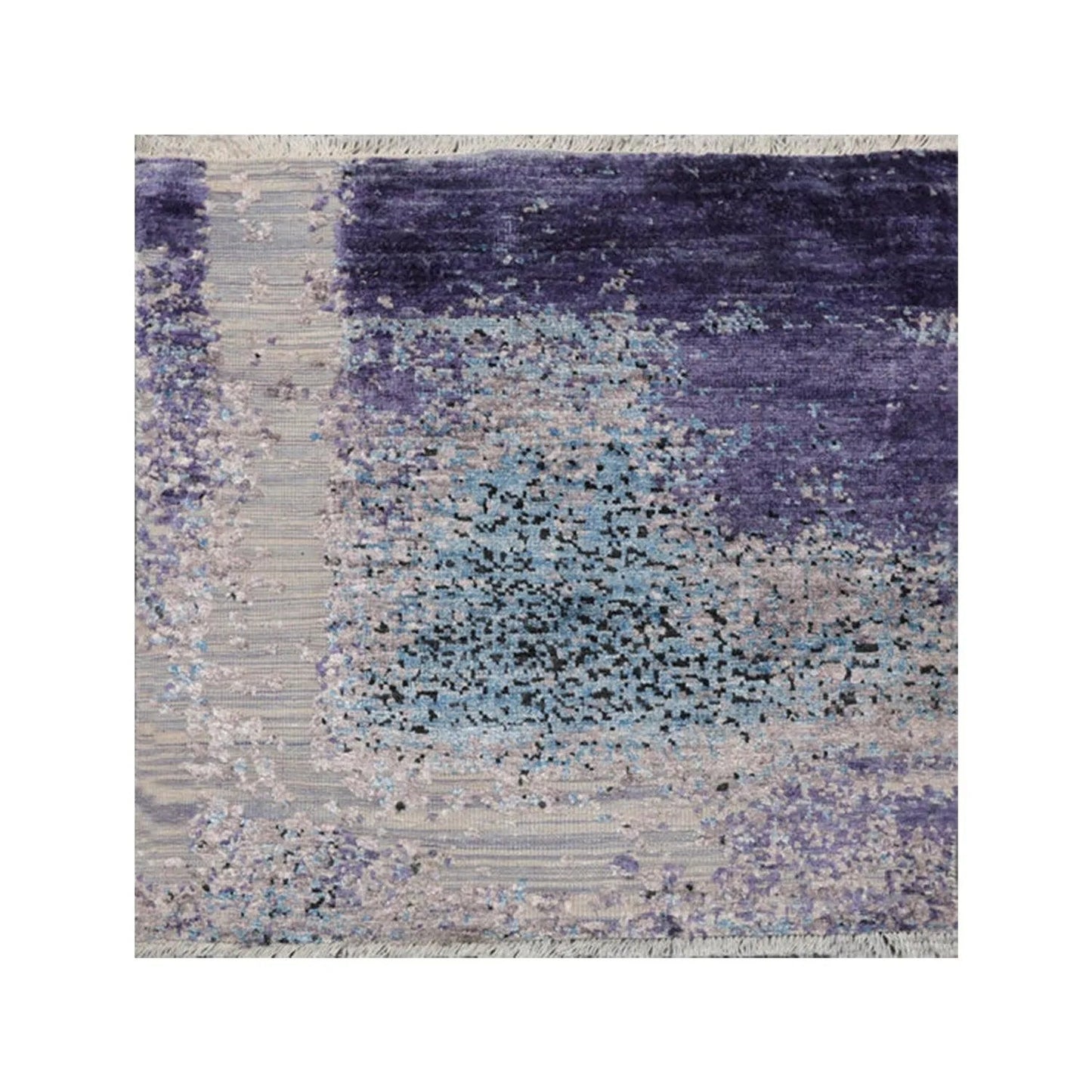 2' x 2' Hand Knotted Wool & Silk Square Modern Tibetan Oriental Area Rug Gray-0