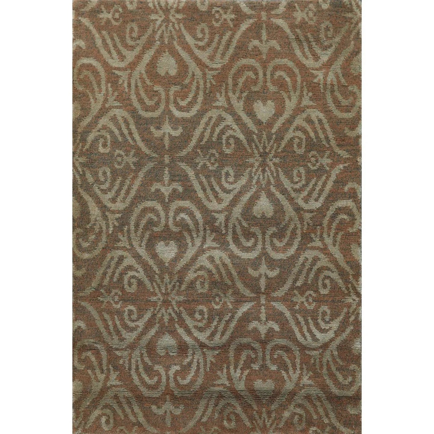 2’ x 3’ Hand Knotted Wool & Silk Transitional Tibetan Oriental Area rug Tan-0