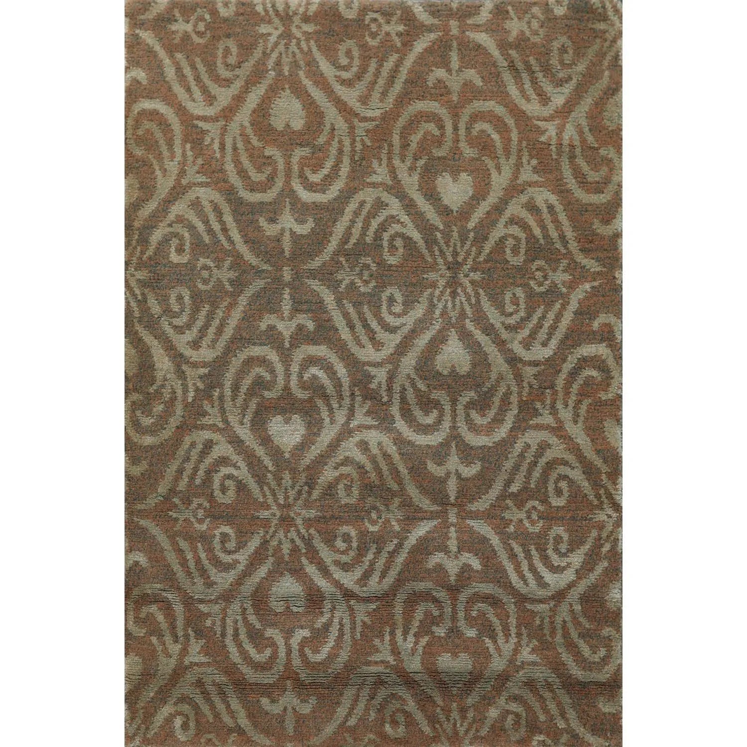 2’ x 3’ Hand Knotted Wool & Silk Transitional Tibetan Oriental Area rug Tan-0