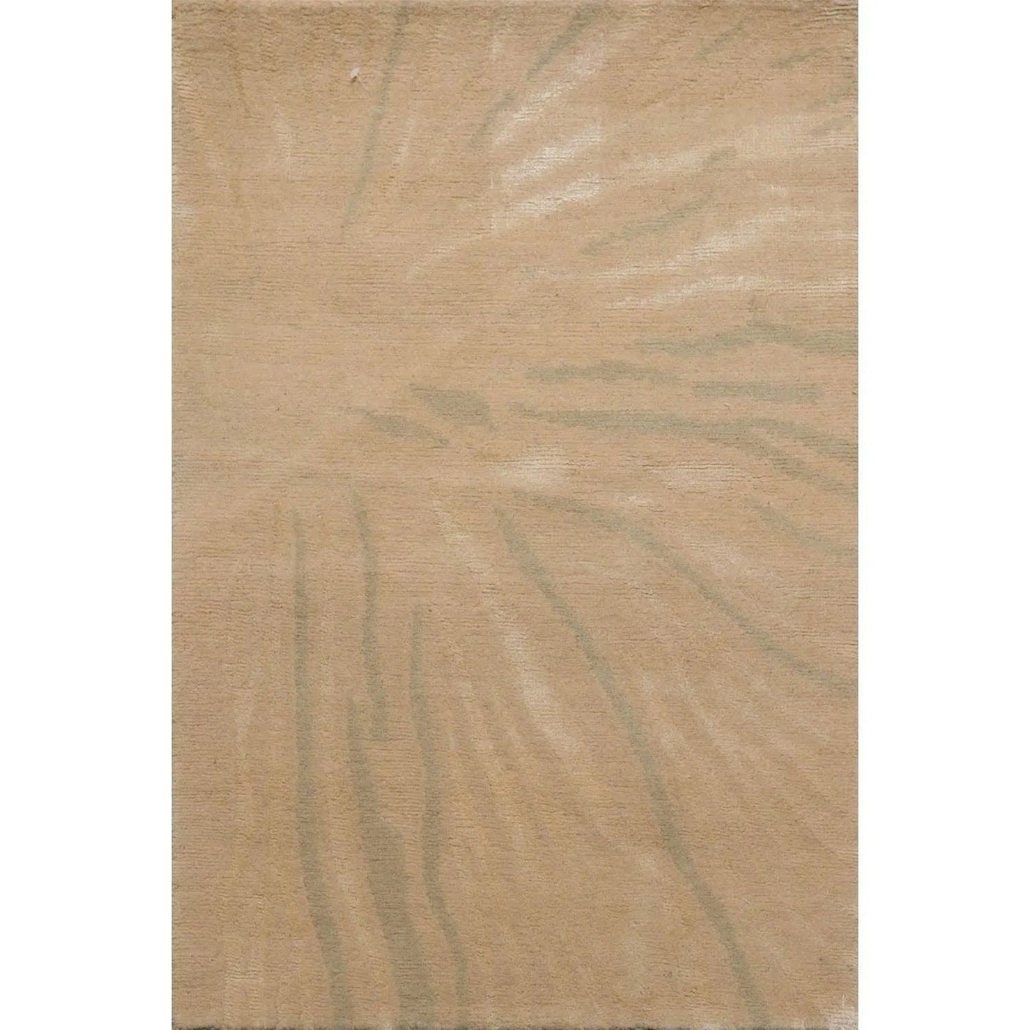 2' x 3' Hand Knotted Wool & Silk Modern Tibetan Oriental Area Rug Beige, Gray-0