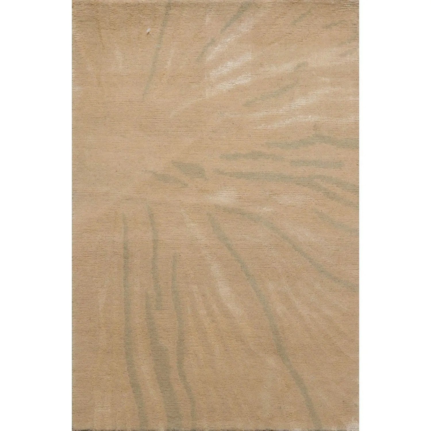 2' x 3' Hand Knotted Wool & Silk Modern Tibetan Oriental Area Rug Beige, Gray-0