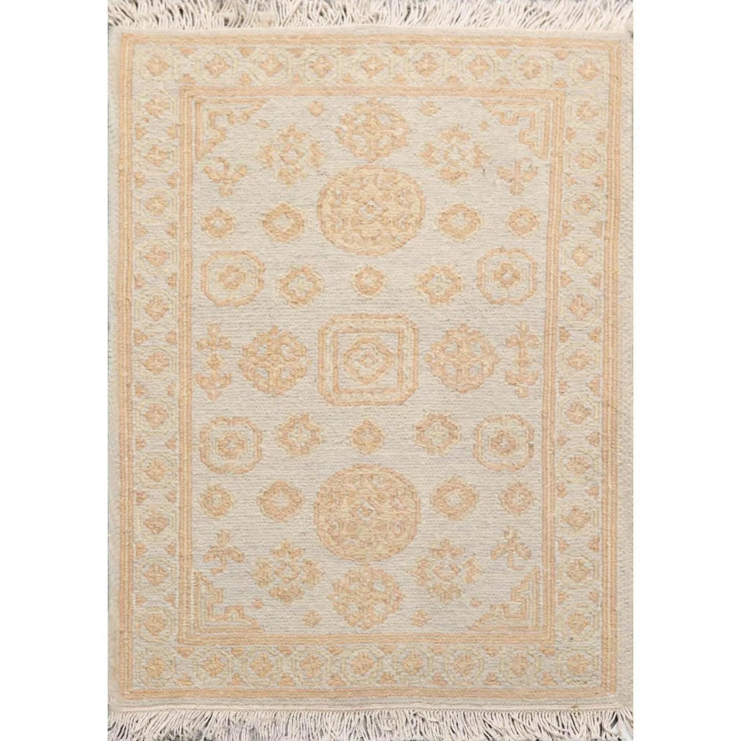 1'10''x2'7'' Hand Knotted 100% Wool Oriental Area Rug Gray-0