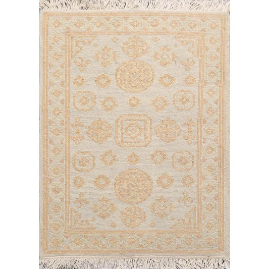1'10''x2'7'' Hand Knotted 100% Wool Oriental Area Rug Gray-0