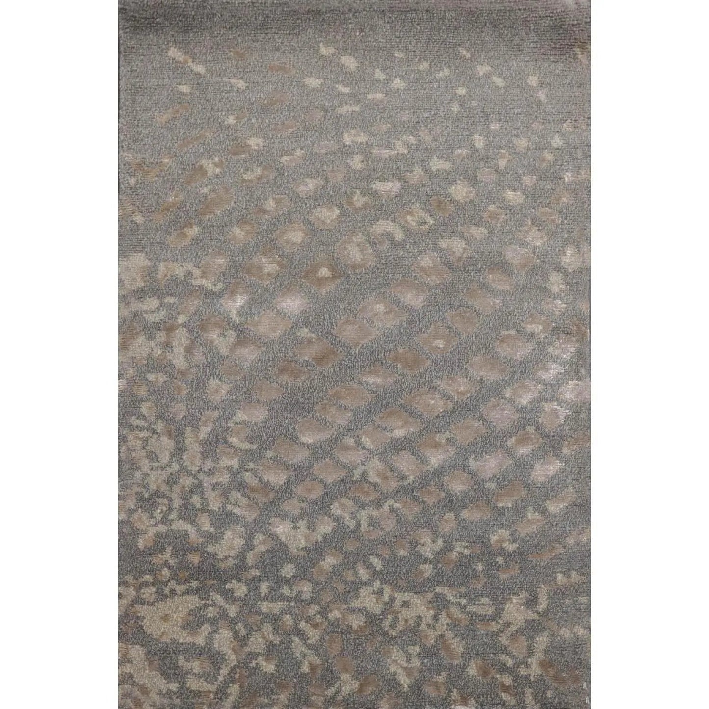 2' x 3' Hand Knotted Wool & Silk Modern Tibetan Oriental Area Rug Gray-0