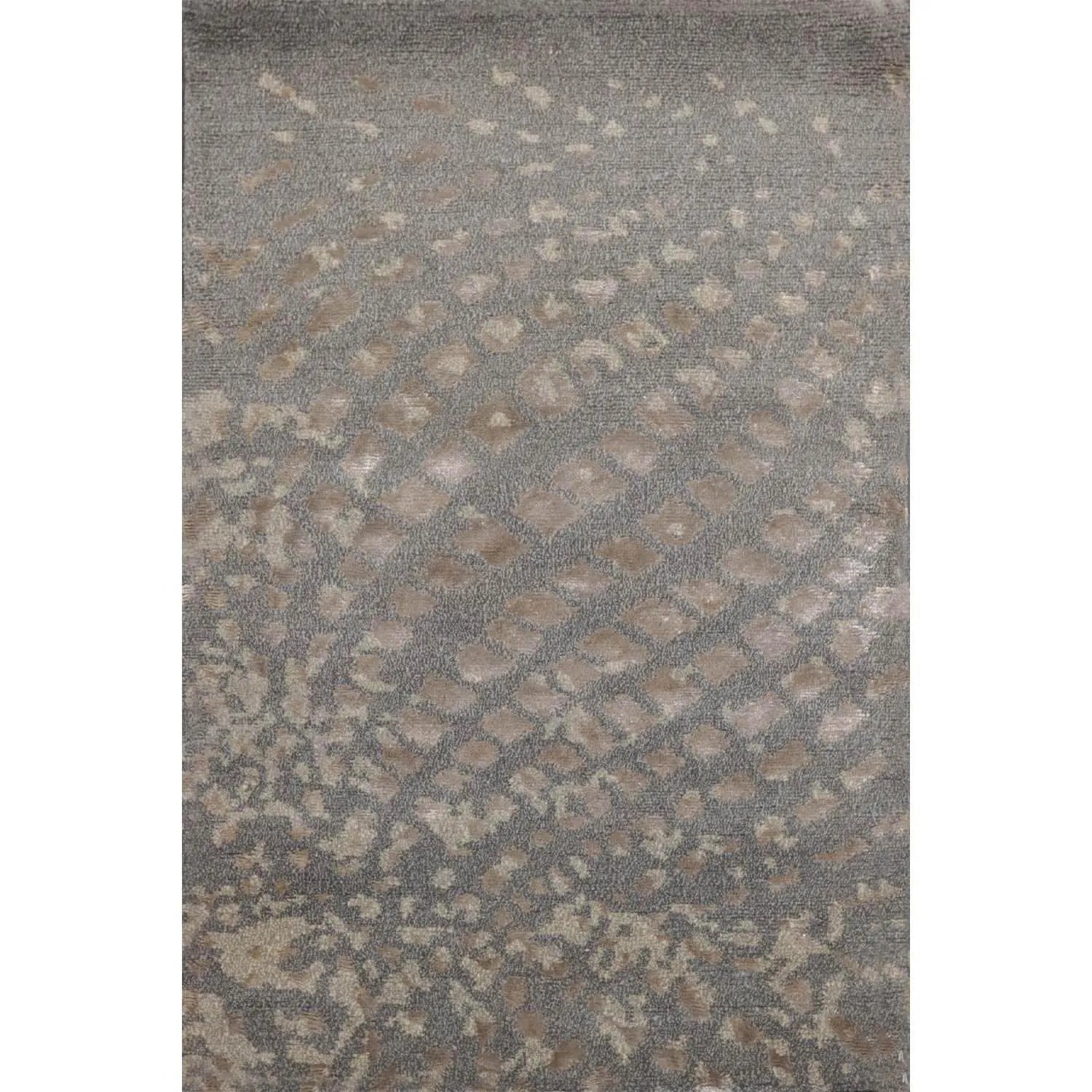 2' x 3' Hand Knotted Wool & Silk Modern Tibetan Oriental Area Rug Gray-0