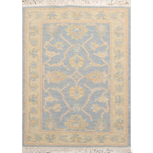 1'10''x2'7'' Hand Knotted 100% Wool Oriental Area Rug Aqua-0
