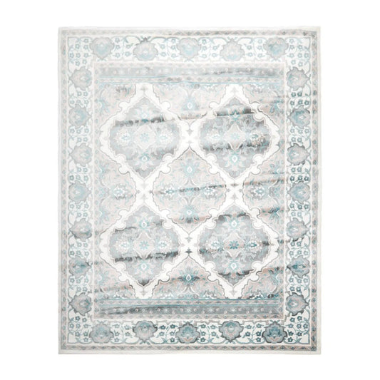 7'11” x 9'11” Modern 100% Polypropylene Oriental Area Rug Cream, Taupe, Red-0
