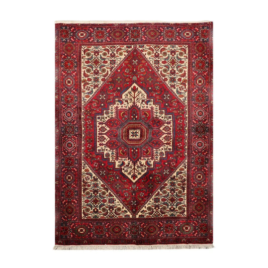 3’5” x 5’ Vintage Hand Knotted 100% Wool Bidjaar 250 KPSI Oriental Area Rug Red-0