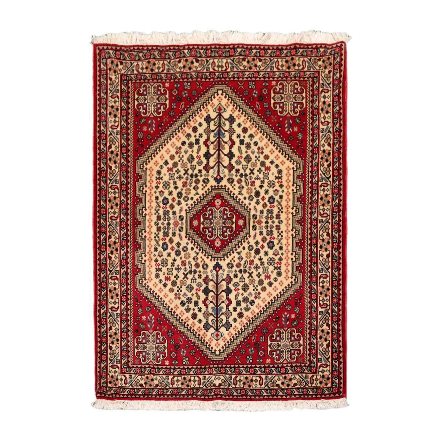 3’5” x 5’1" Vintage Hand Knotted Wool Abadehh 200 KPSI Oriental Area Rug Ivory-0