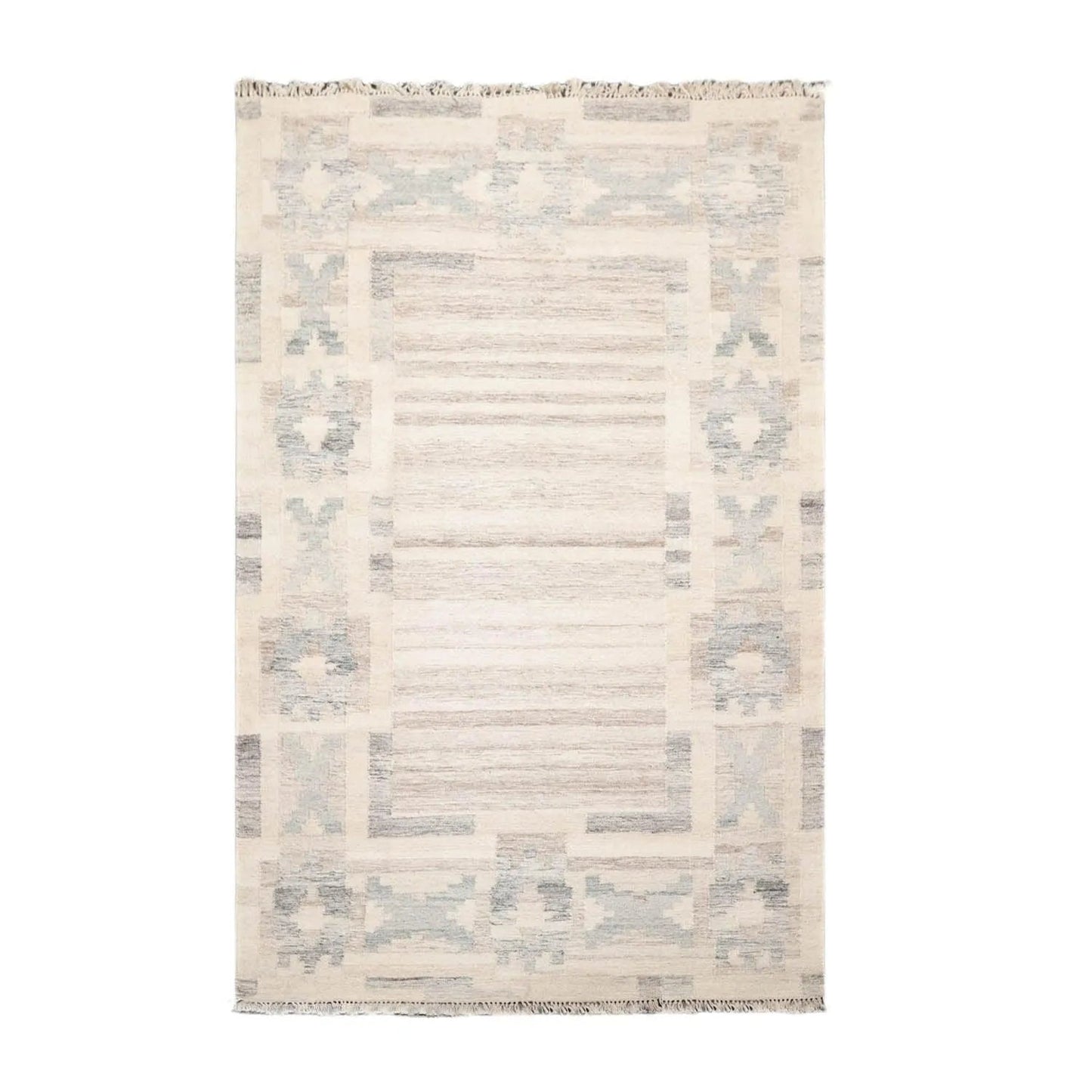 5' x 8' Hand Woven Wool Southwestern Flatweave Kilim Oriental Area Rug Beige-0