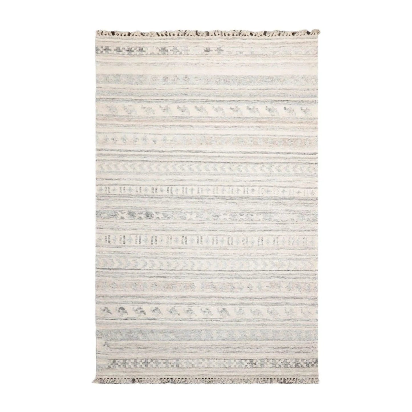 5' x 8' Hand Woven Wool Southwestern Flatweave Kilim Oriental Area Rug Beige-0