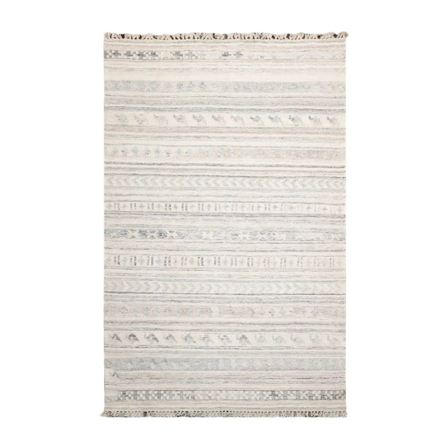 5' x 8' Hand Woven Wool Southwestern Flatweave Kilim Oriental Area Rug Beige-0