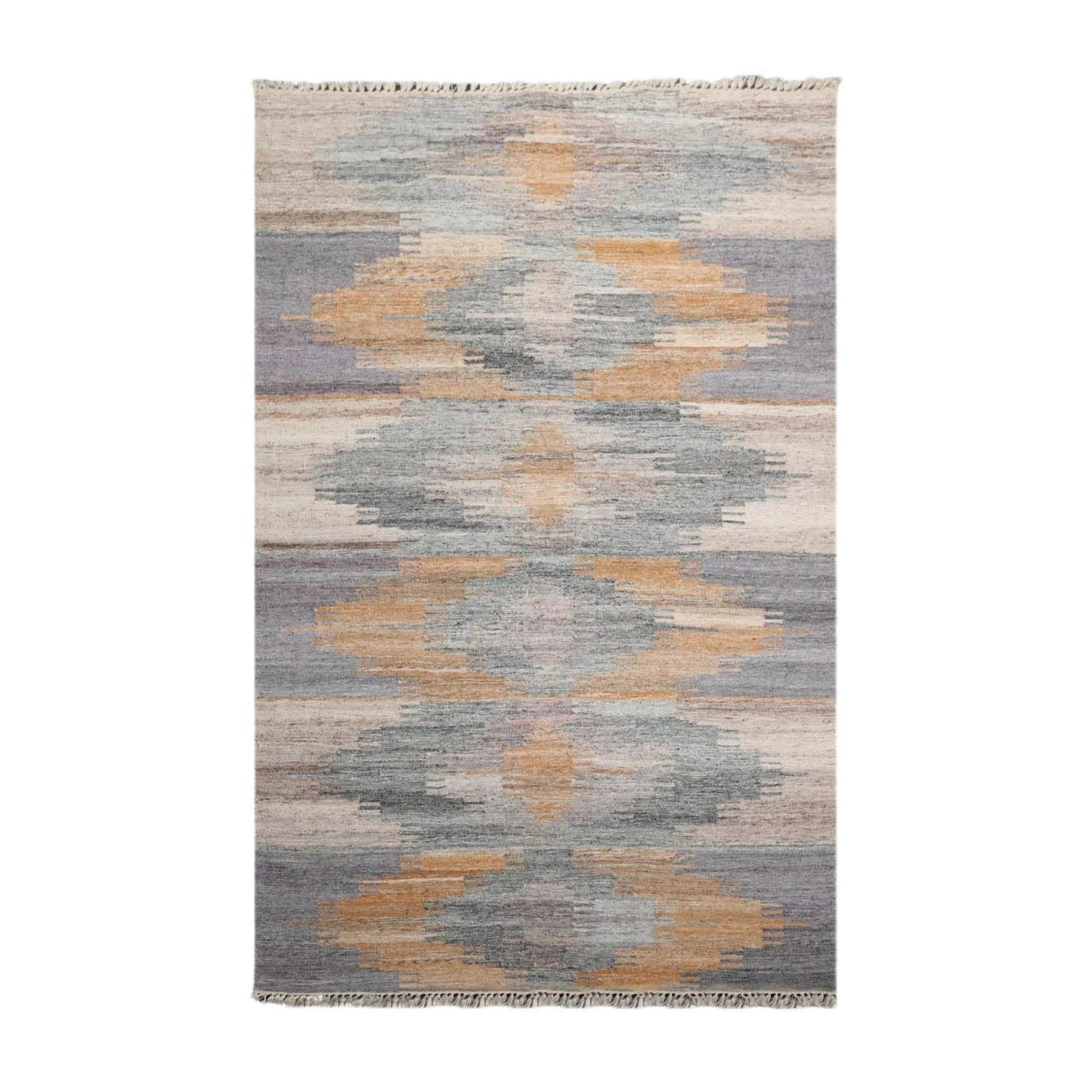 5' x 8' Indoor Outdoor  Hand Woven 100% Recycled PET Yarn Modern Kilim Area Rug Gray-0