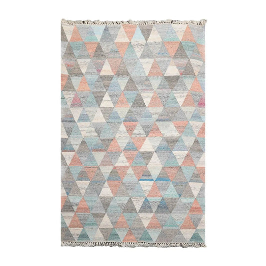 5' x 8' Indoor Outdoor  Hand Woven 100% Recycled PET Yarn Modern Kilim Area Rug Beige-0
