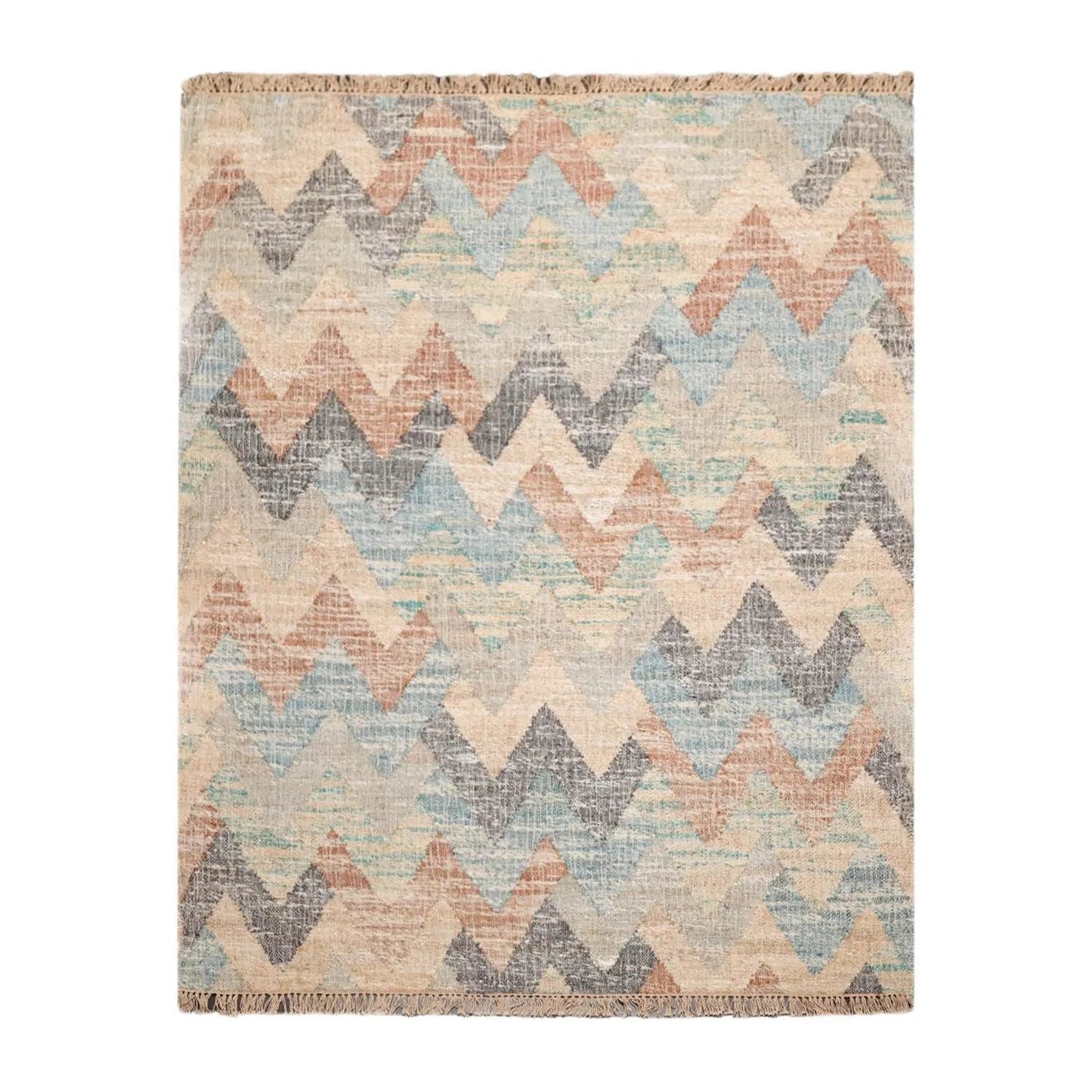 5’7” x 7’6” Hand Woven Natural Fiber Jute Southwestern Flatweave Kilim Area Rug-0