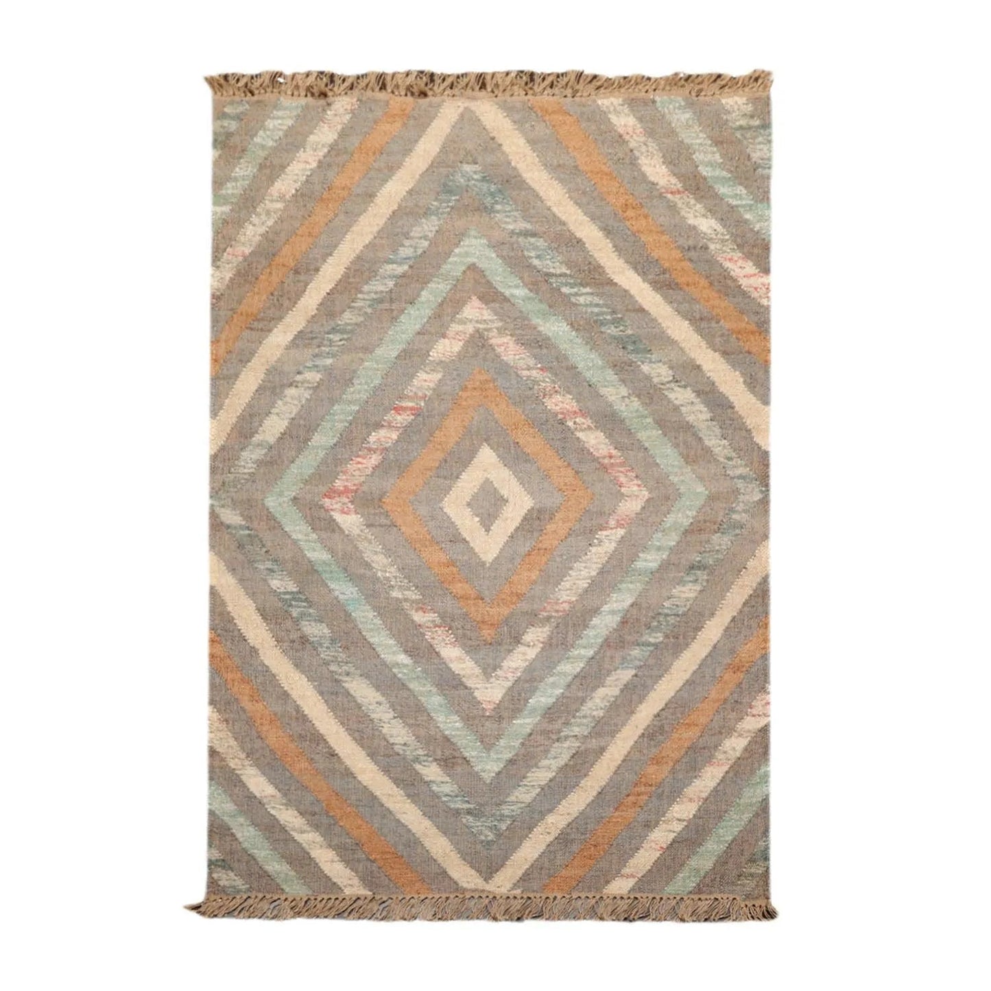 5’3” x 8’6” Hand Woven Natural Fiber Jute Modern Flatweave Kilim Area Rug-0