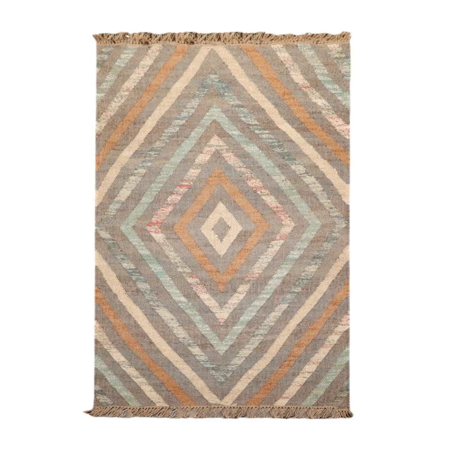 5’3” x 8’6” Hand Woven Natural Fiber Jute Modern Flatweave Kilim Area Rug-0