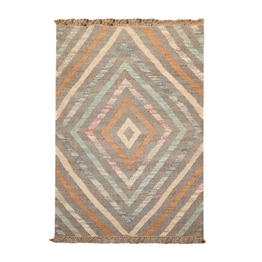 5’3” x 8’6” Hand Woven Natural Fiber Jute Modern Flatweave Kilim Area Rug-0