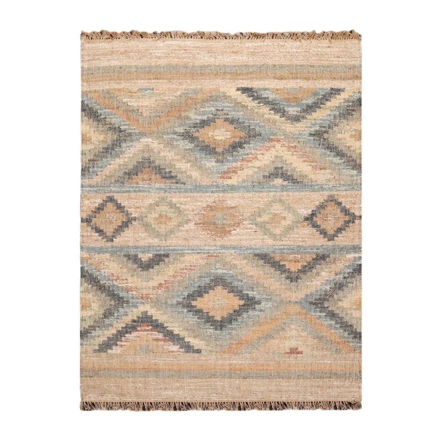 5’4” x 7’3 Hand Woven Natural Fiber Jute Southwestern Flatweave Kilim Area Rug-0